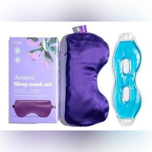 ASUTRA Silk Eye Pillow, Purple Box Set | Filled w/Lavender & Flax Seeds Weighted